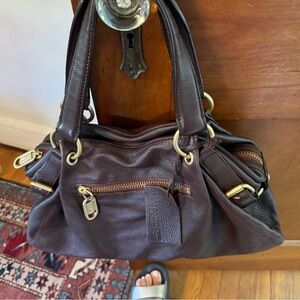 Linea Pelle Rich Brown Leather Shoulder Bag